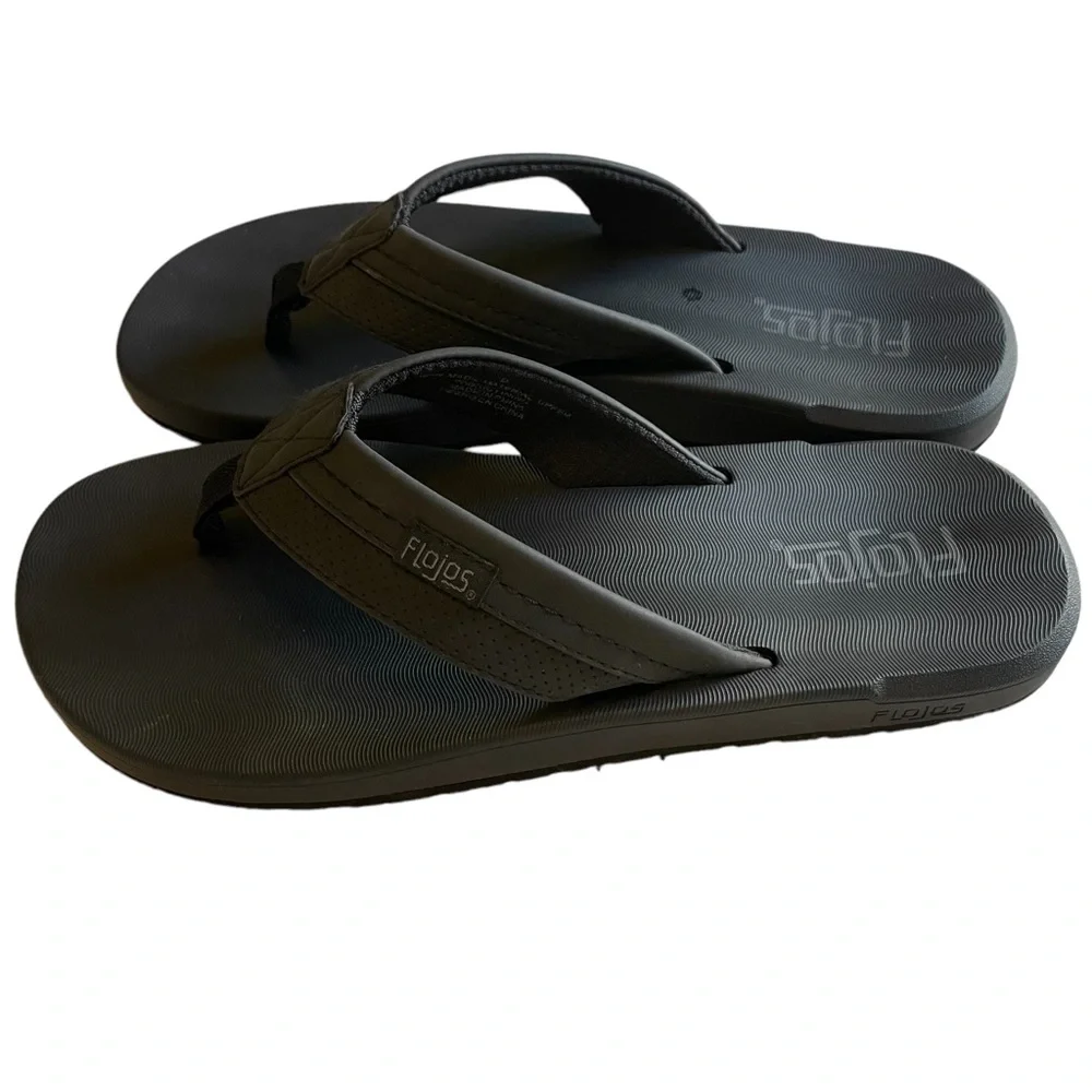 Flojos Black Flip Flops. Size 9